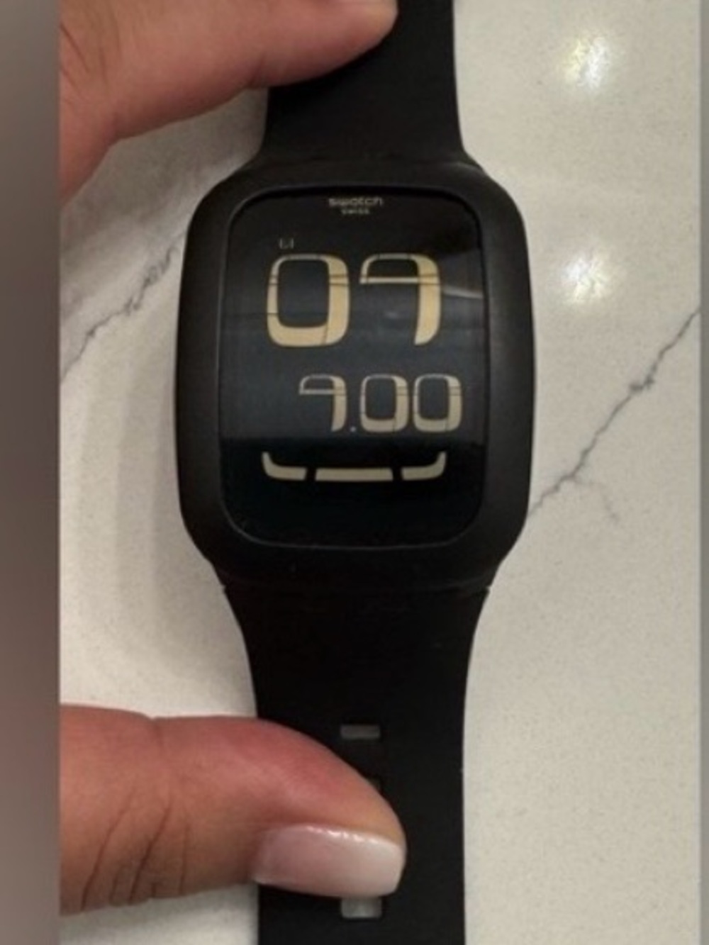 Swatch Black Digital Silicone Watch